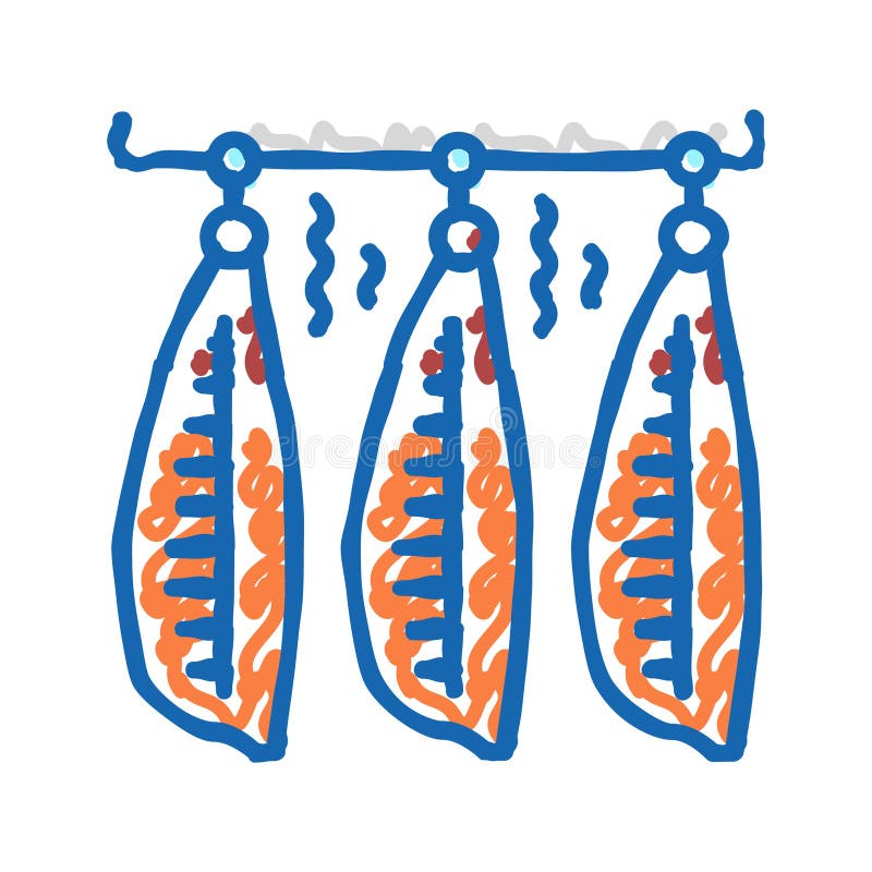 Smoked salmon icon doodle illustration vector illustration