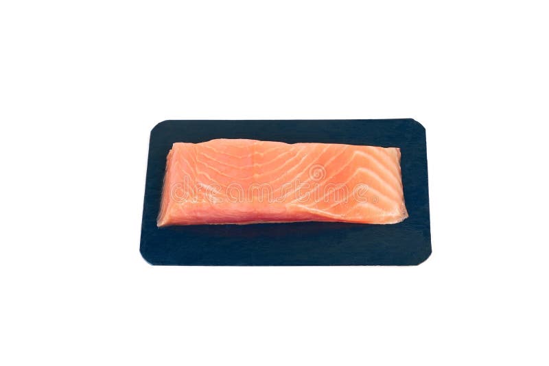 Smoked Salmon in Vacuum Packing. Isolated on White Stock Image Image