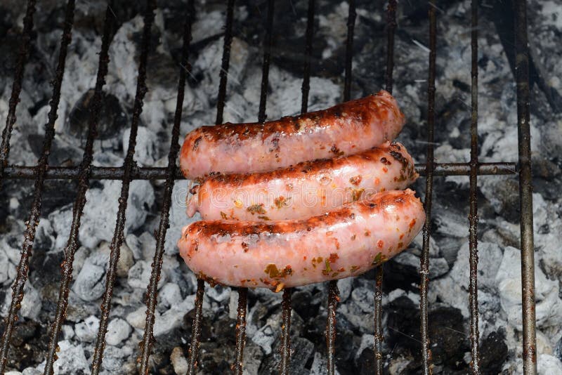 Smoked Sausage on the Grill Stock Photo Image of meal, grilling 72597046