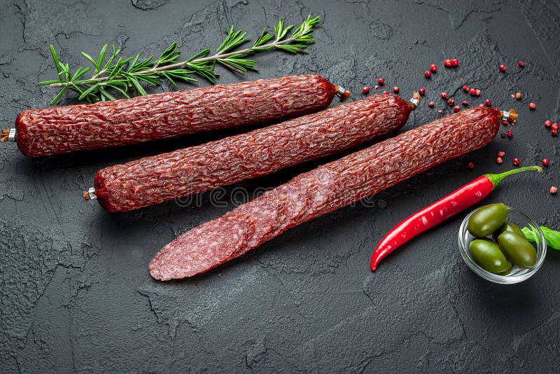 Smoked Sausage of the Highest Quality Stock Image Image of rustic