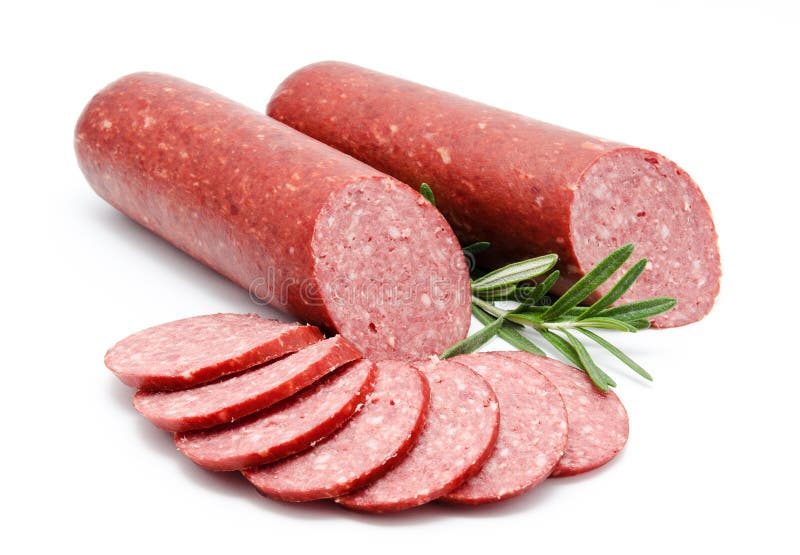 Smoked sausage salami isolated