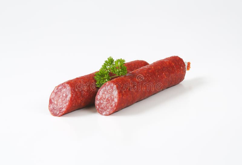 Smoked sausage salami stock photo. Image of meat, dried 81763032