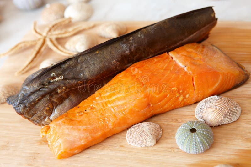 Smoked salmon fish stock photo. Image of food, prepared 12523892