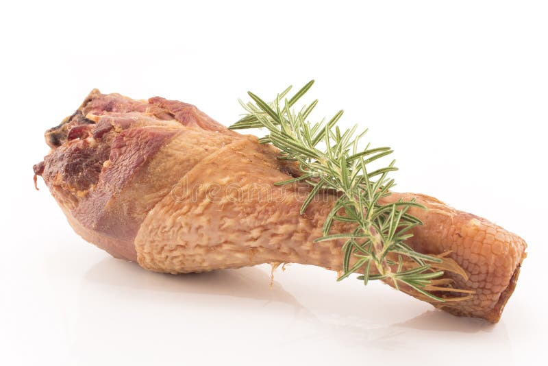 Smoked Turkey Drumstick with Rosemary Stock Photo Image of holidays