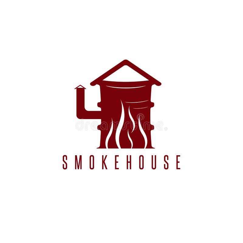 Smokehouse vector concept with barrel royalty free illustration