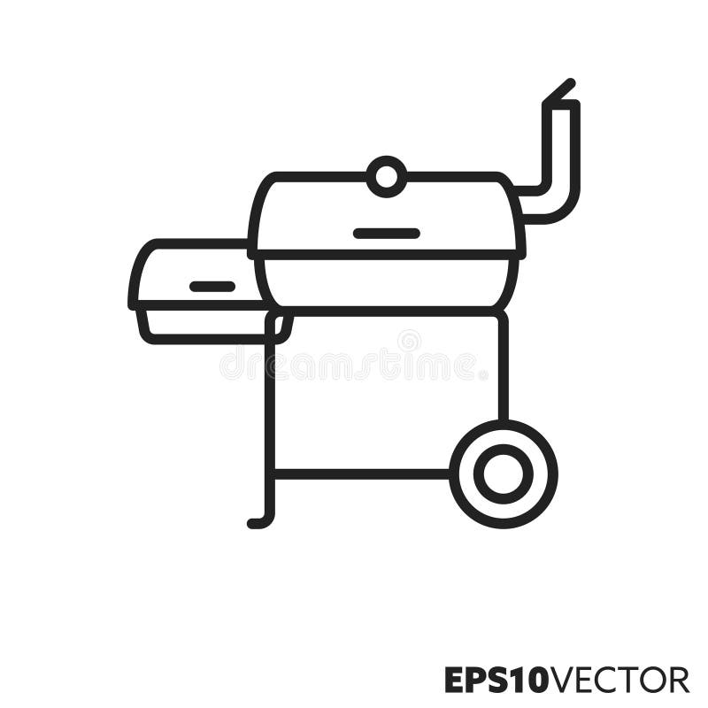 Smoker grill vector line icon