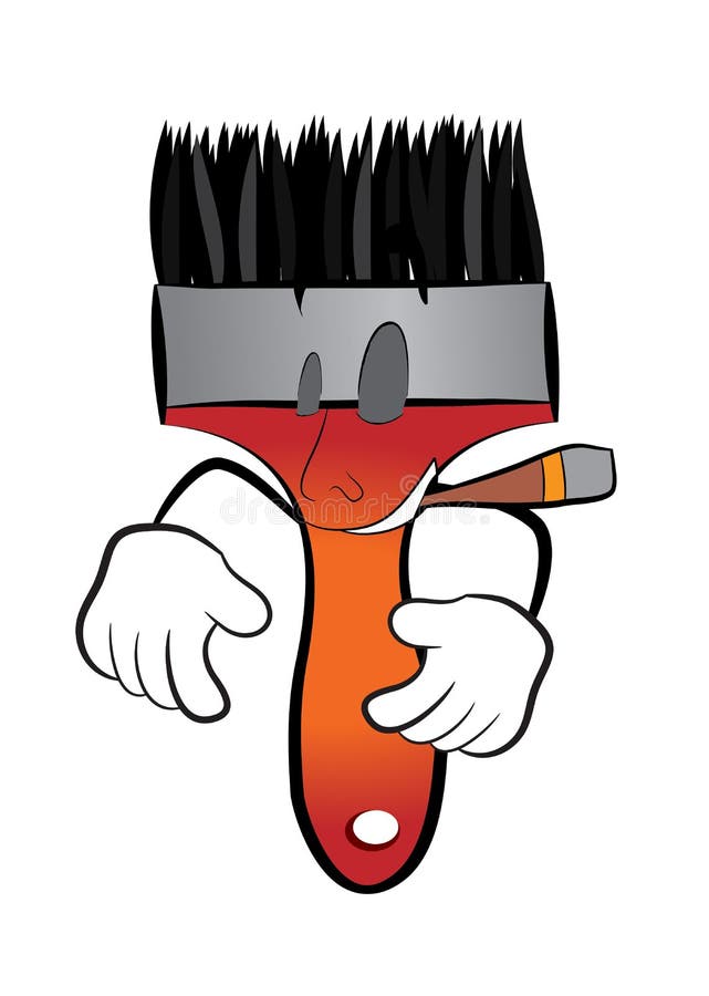 Smoking Brush cartoon stock illustration. Illustration of brush - 43151139