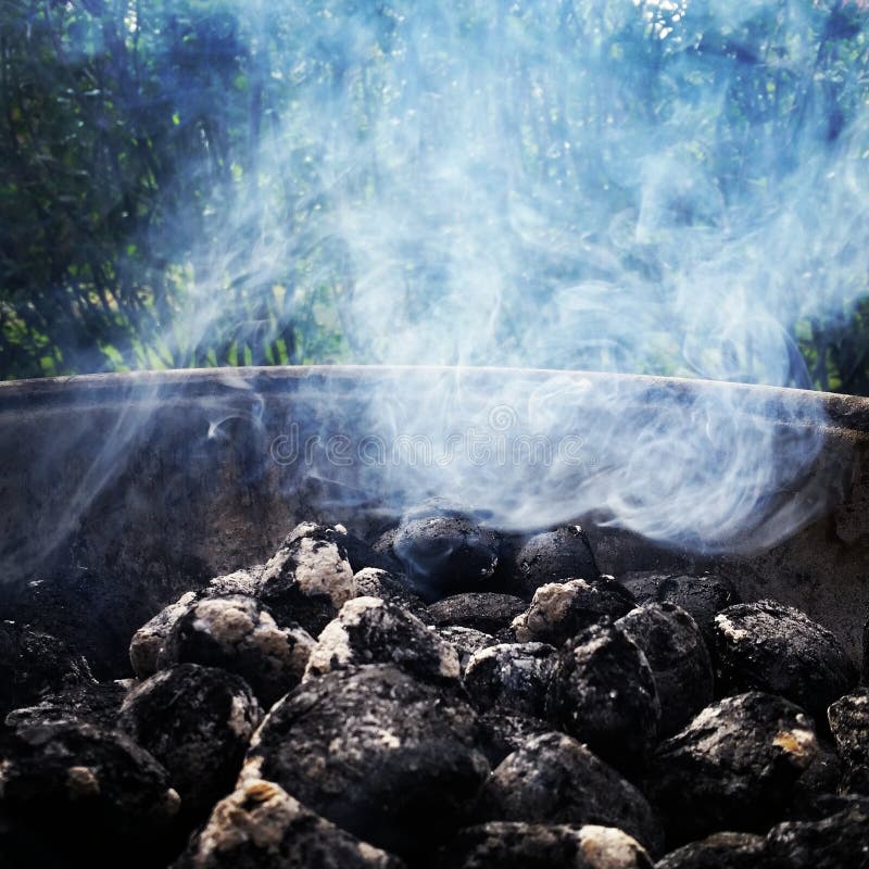 Smoking charcoal stock image. Image of charcoals, dense 95694701