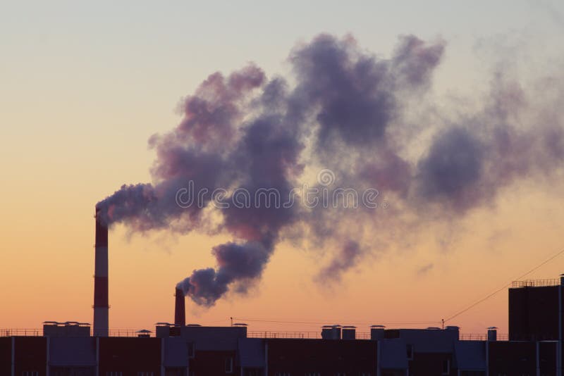 Smoking factory chimneys stock image. Image of outdoors 4095415