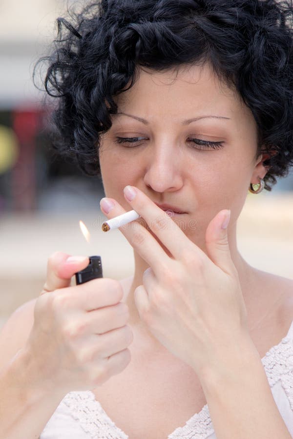 Smoking girl stock image. Image of smoke, closeup, finger 25245135