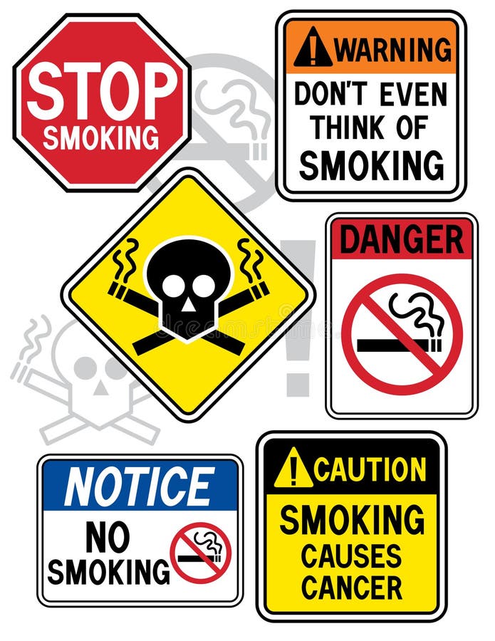 Smoking Hazard Signs 2 stock vector. Illustration of dangerous 6198805