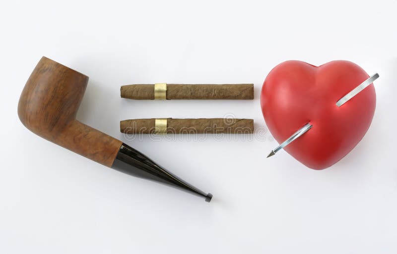 Smoking and heart danger royalty free stock photography Smoking and heart danger royalty free stock photography
