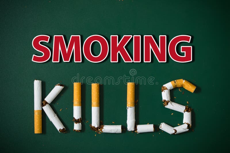 Smoke kills poster. stock photo. Image of cancer, background 4533646