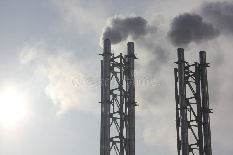 Smoking Pipes of Gas Power Station 30369 Stock Photo Image of fuel