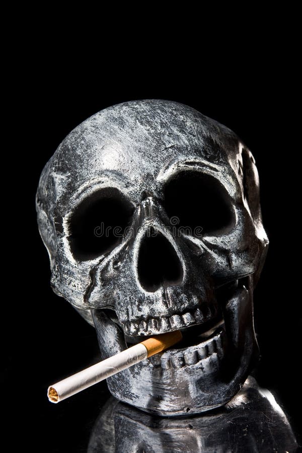 Smoking skull stock image. Image of cancer, head, disease