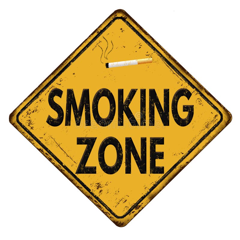 Smoking Zone Vintage Metal Sign Stock Vector Illustration of patina
