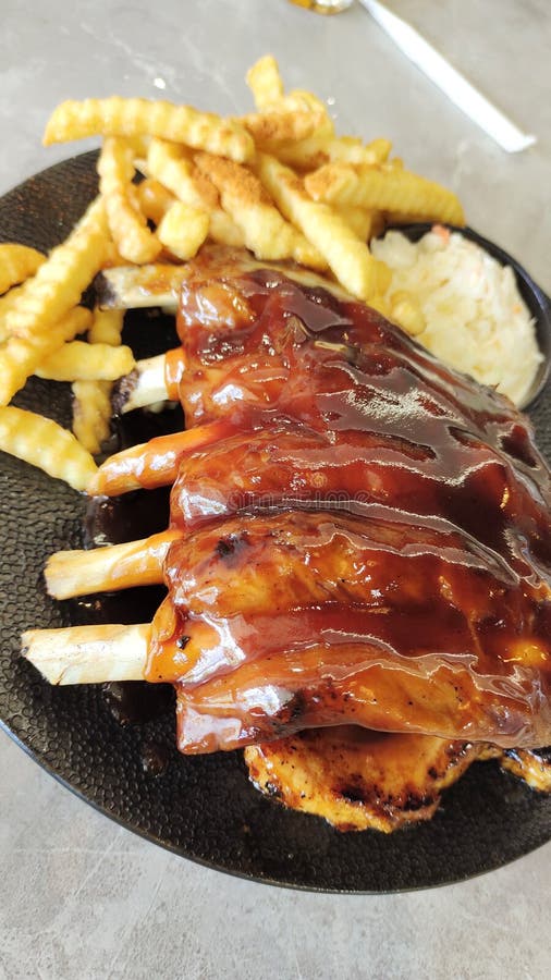Smoky BBQ Pork Ribs stock image. Image of food, pork 263571553