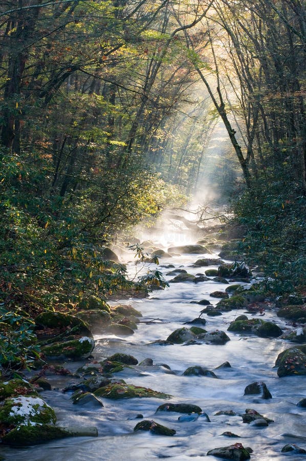 Smoky Mountains river on cold morning