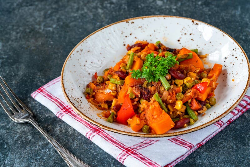 Vegetable jambalaya stock image. Image of indian, paprika 236074807