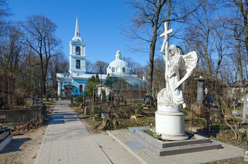 Smolensk Cemetery, St. Petersburg, Russia. Church of Smolensk Icon of Mother of God royalty free stock images Smolensk Cemetery, St. Petersburg, Russia. Church of Smolensk Icon of Mother of God royalty free stock images