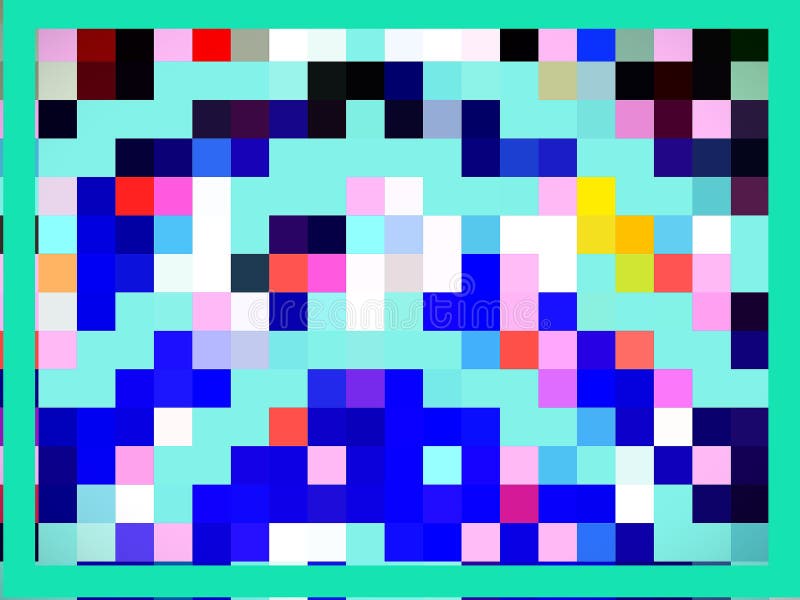A Smooth Blue Bordered Pattern of Digital Designing of Colorful Squares