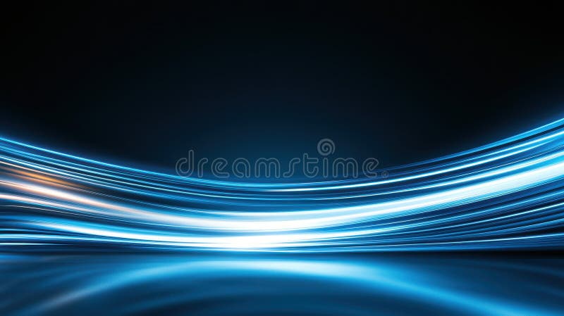 Smooth blue light trails create elegant abstract background royalty free illustration