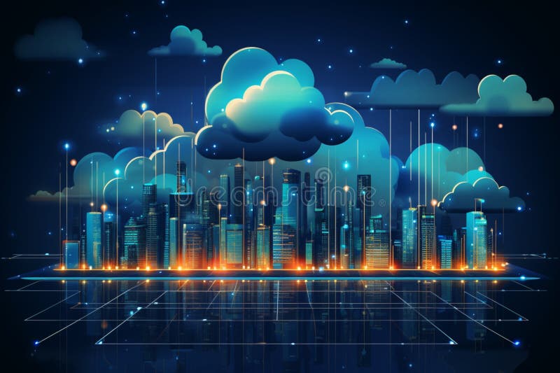 Smooth cloud data migration effortless transitioning royalty free illustration