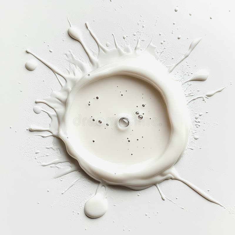 Smooth and Creamy White Paint Splash on a Bright White Background Captured in High Resolution for Visual Design and stock images
