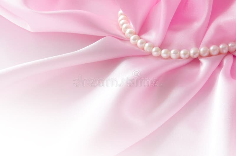 Smooth Elegant Rose Silk Background with Pearl, Beautiful Silk Drapes