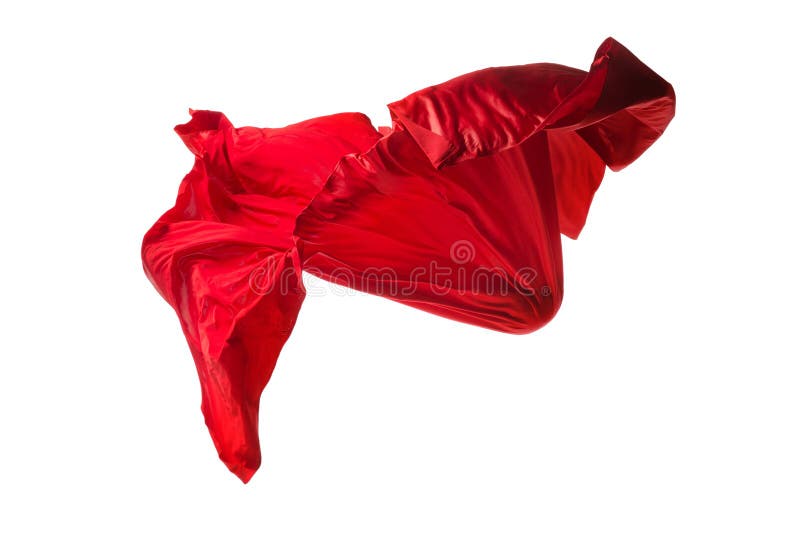 Smooth Elegant Transparent Red Cloth Separated on White Background. Stock  Photo - Image of float, form: 112051938