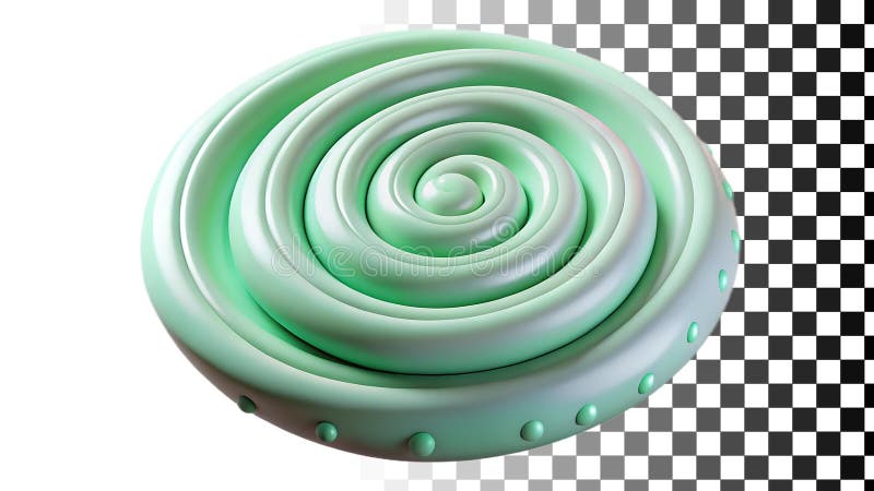 Smooth green swirl, soft design and abstract shape png transparent image Generative AI royalty free illustration