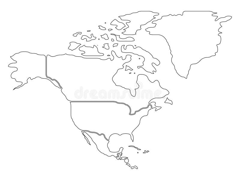 Smooth Map Of North America Continent Stock Vector Illustration Of