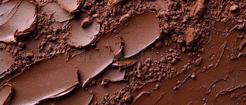 Smooth and textured rich dark chocolate spread with crumbled pieces creating an irresistible delicate cocoa experience. Generative AI