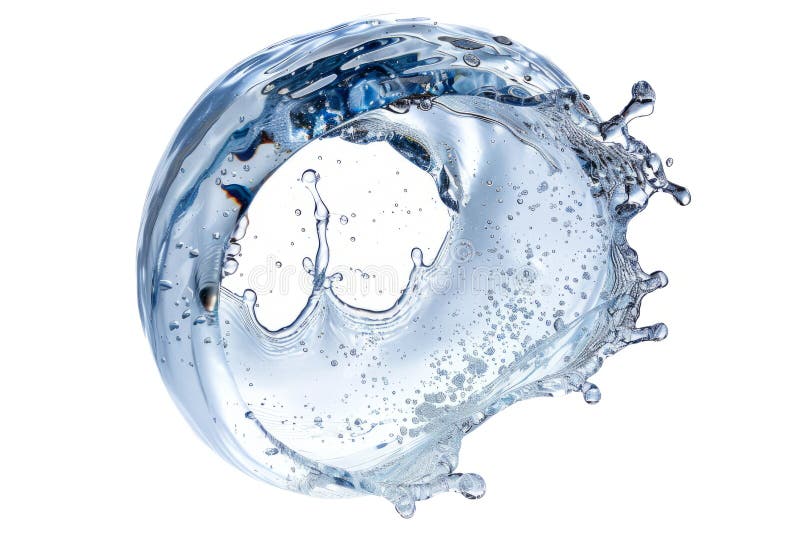 Smooth water arch splash, isolated on white stock images