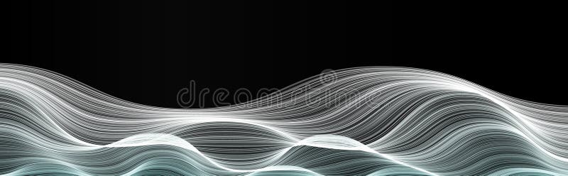 Smooth Wave Dune Lines, Flowing Curves Creating Futuristic Motion Effect. Perfect for Tech, Music, and Design Themes royalty free illustration