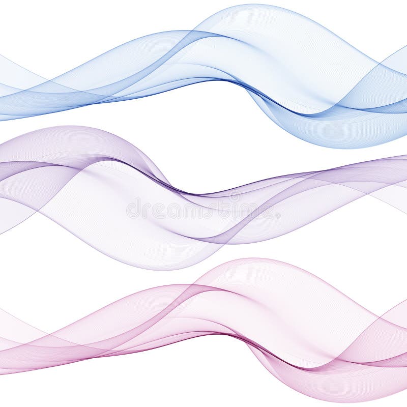 Smooth wave flow. Color wave. Set of abstract design elements. eps 10 stock illustration