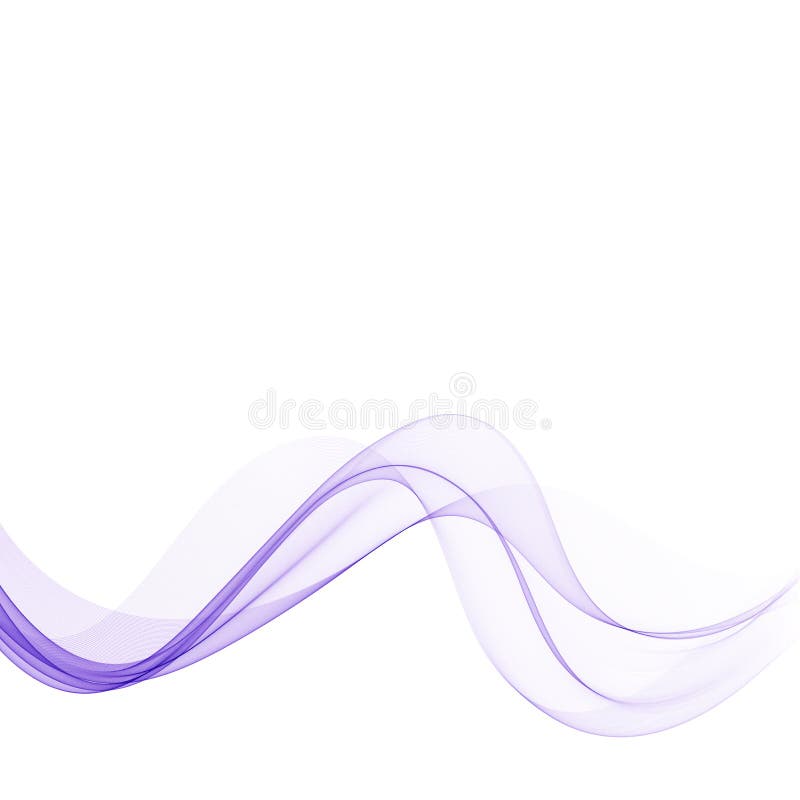 Smooth Wavy Blue Vector Lines in the Form of Abstract Waves Stock
