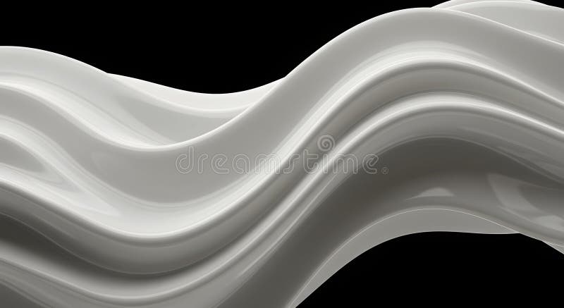Abstract white wavy form on black background royalty free illustration