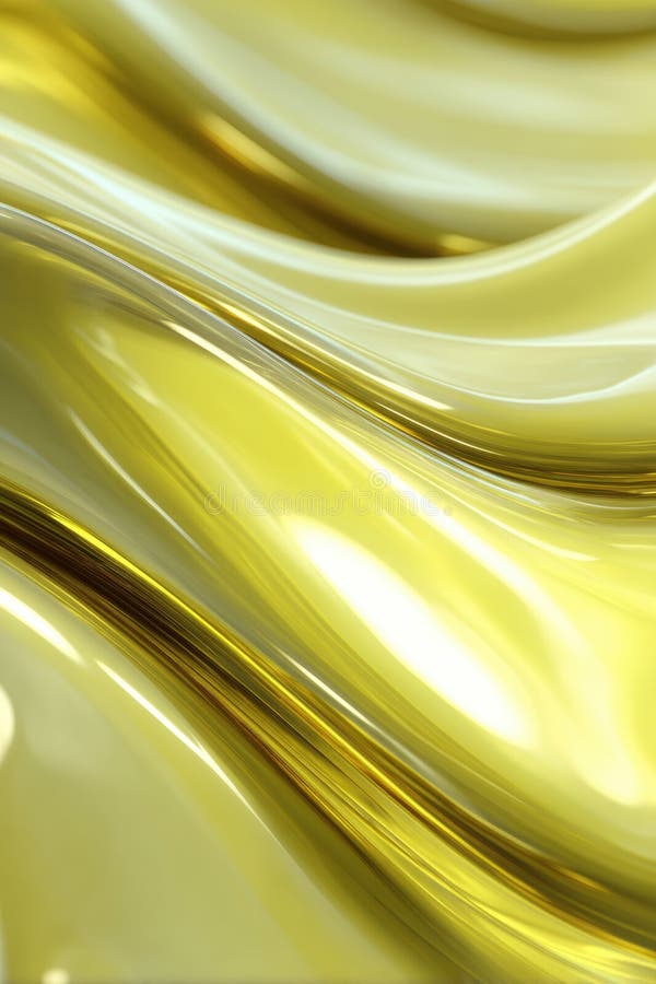 Smooth Yellow Glass Texture with Abstract Light Distortion, 3D Rendered vector illustration