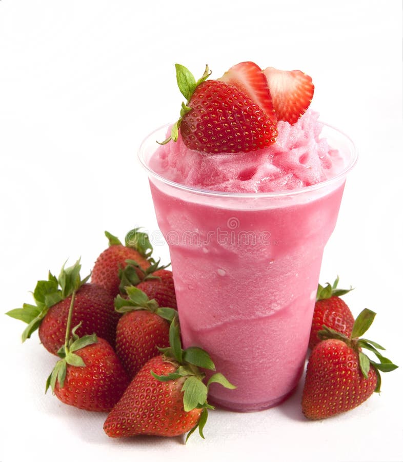 Smoothie de la fresa en el fondo blanco foto de archivo libre de regalías Smoothie de la fresa en el fondo blanco foto de archivo libre de regalías
