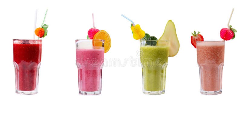 Smoothie rafraîchissant de fraise d'isolement sur le blanc photo libre de droits Smoothie rafraîchissant de fraise d'isolement sur le blanc photo libre de droits