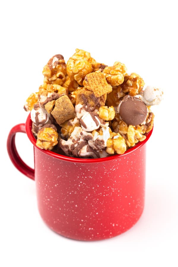 Smore Flavored Popcorn in a Camping Mug Stock Image Image of studio