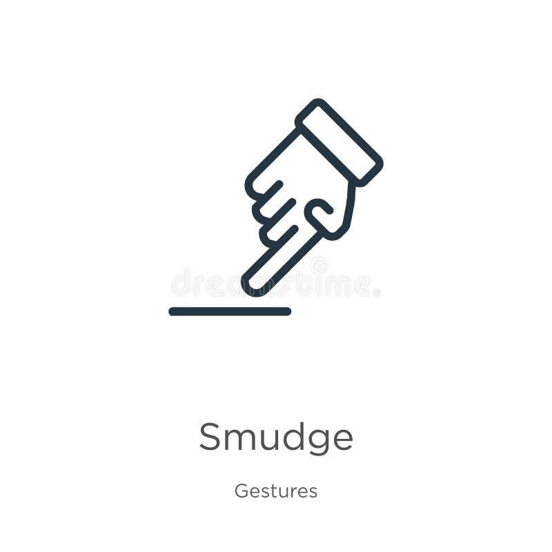 Outline Smudge Vector Icon. Isolated Black Simple Line Element