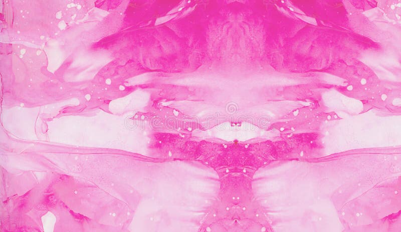 Smudge soft light pink alcohol ink abstract background. Flow liquid watercolor paint splash texture effect illustration for card vector illustration