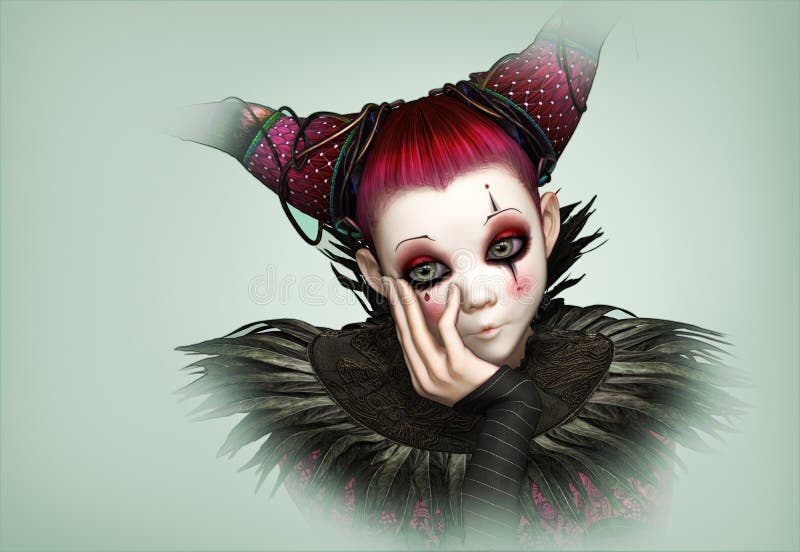 Smutny błazen, 3d CG royalty ilustracja Smutny błazen, 3d CG royalty ilustracja