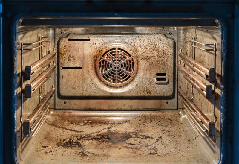 Dirty open oven - messy kitchen, Compulsive Hoarding Syndrom. Dirty open oven - messy kitchen, Compulsive Hoarding Syndrom
