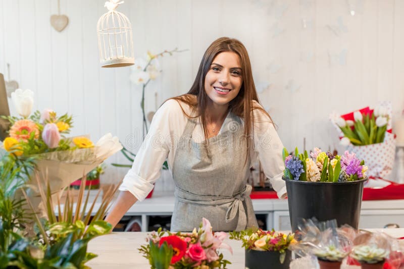 Små och medelstora företagblomsterhandelägare royaltyfri foto