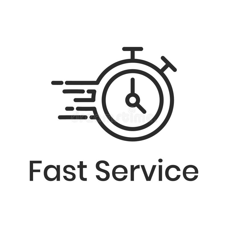 Snabb och snabb kur-vektorikon för snabb service royaltyfri illustrationer