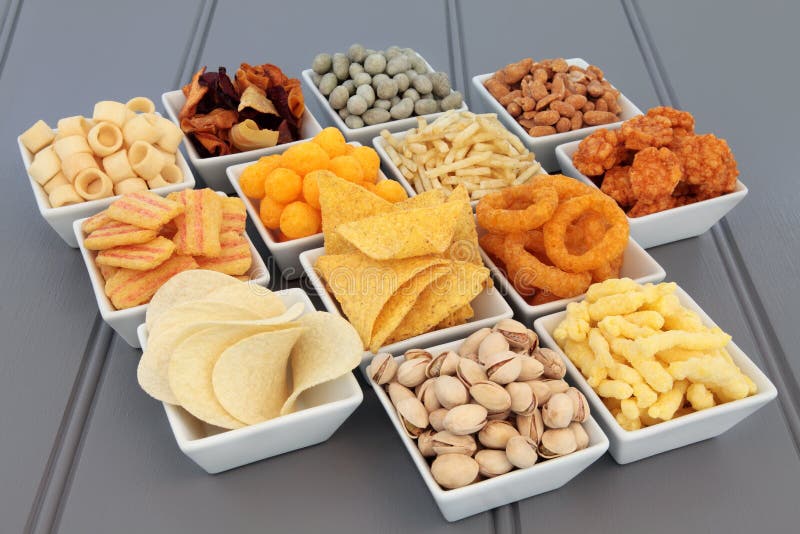 Snack-Food-Auswahl lizenzfreies stockfoto Snack-Food-Auswahl lizenzfreies stockfoto