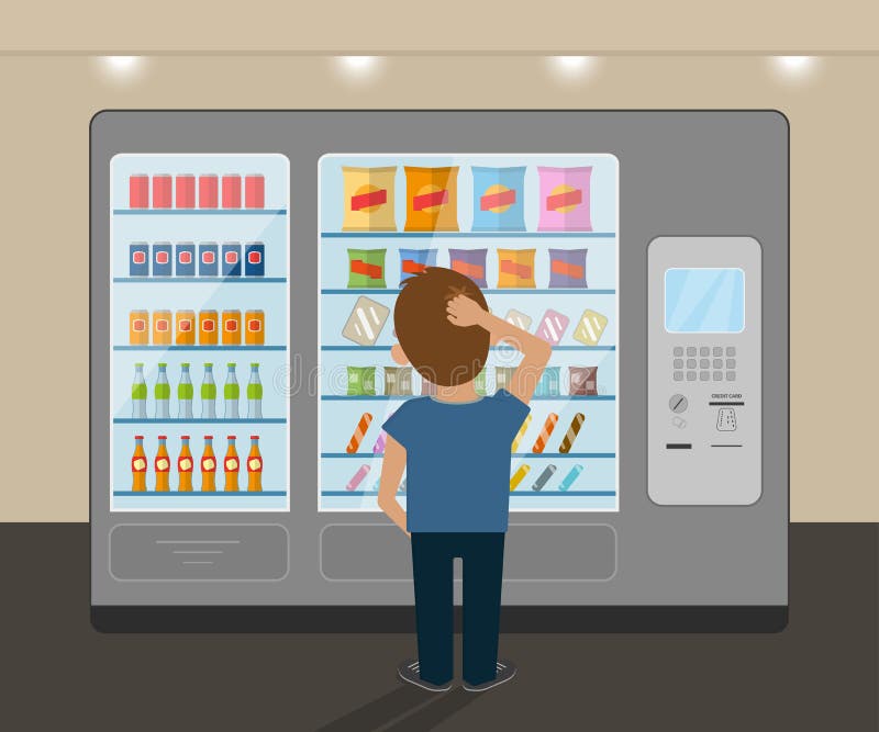 Snack vending machine stock illustration